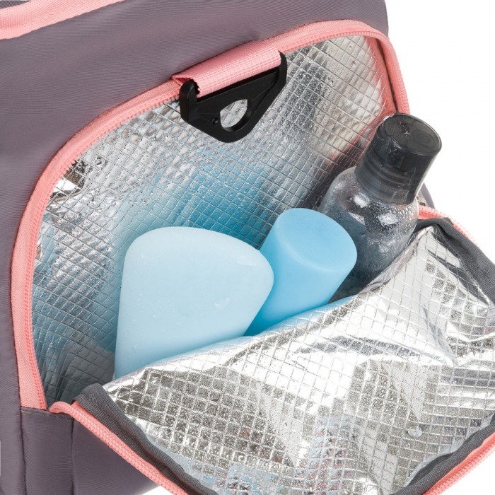 Geantă de călătorie spațioasă, gri-roz, pentru weekend, cu compartiment termic pentru încălțăminte - Peterson PTR-PTN 24480 GRAY-PINK [6]