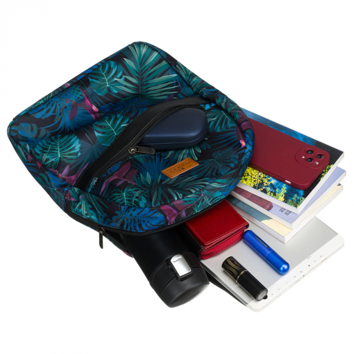 Rucsac de damă din poliester multicolor cu un model frumos cu frunze - Rovicky PTR-R-PL15601-8978 17 [8]