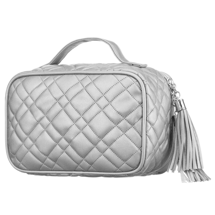Geantă cosmetică argintie cu un singur compartiment, din material sintetic și închidere cu fermoar - Peterson PTR-PTN KOS-DA-10-3187 S [3]