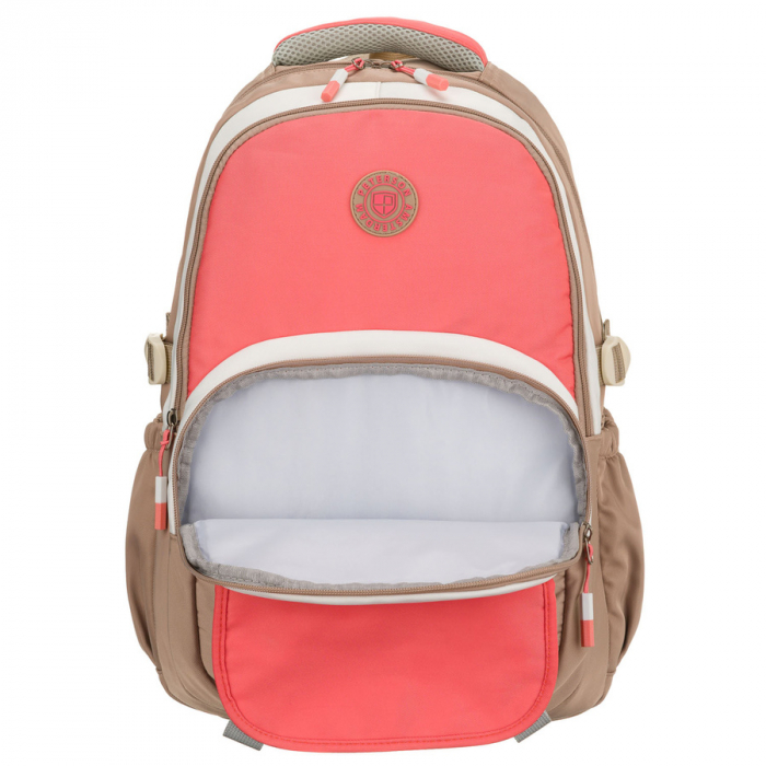 Rucsac școlar pentru copii din poliester bej și roz cu compartiment pentru laptop - Peterson PTR-PTN 8592-1372 BEIGE [5]