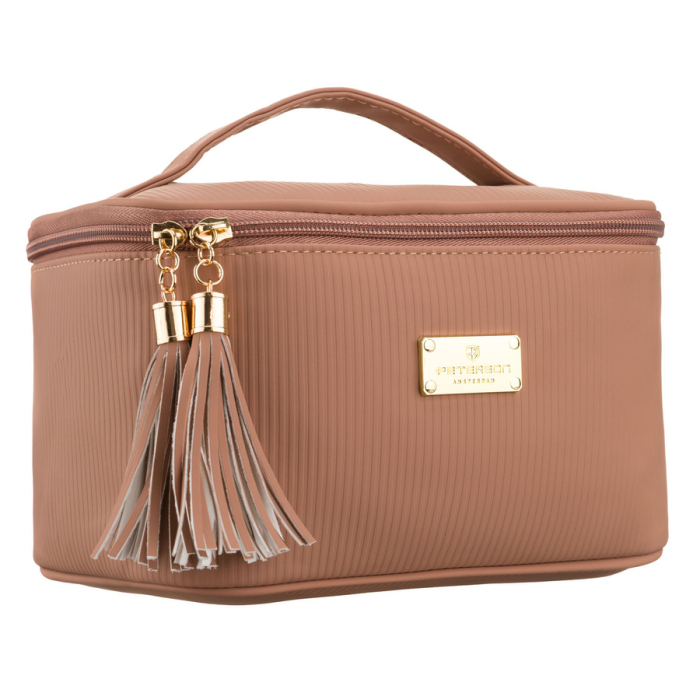 Geantă practică pentru cosmetice din material sintetic, de culoare bej, cu un singur compartiment - Peterson PTR-PTN KOS-DA-11P BEIGE [1]