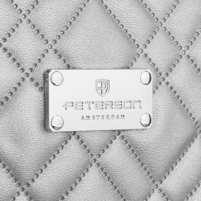 Geantă cosmetică matlasată din material sintetic, de culoare argintie, cu închidere cu fermoar - Peterson PTR-PTN KOS-DA-11-3217 S [6]