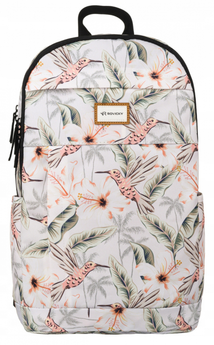 Rucsac clasic de damă din poliester cu model de plante - Rovicky PTR-R-PST-9305 06 [2]
