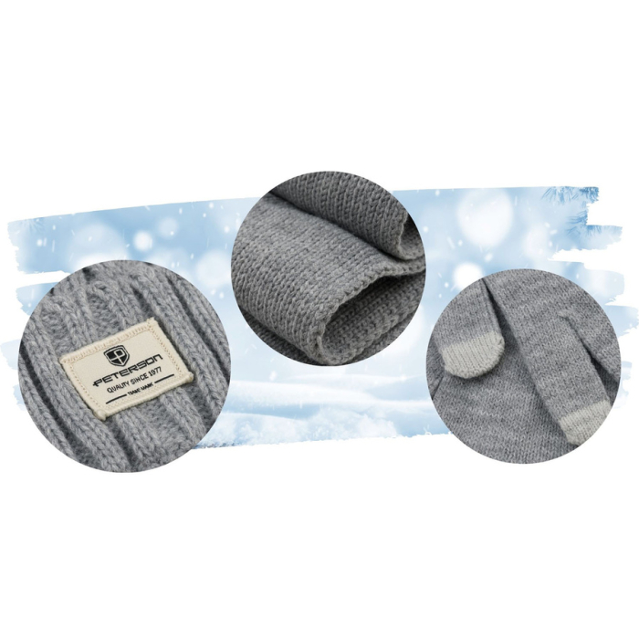 Set: căciulă, mănuși și eșarfă gri - Peterson PTR-PTN WS-02-1976 LIGHT [15]