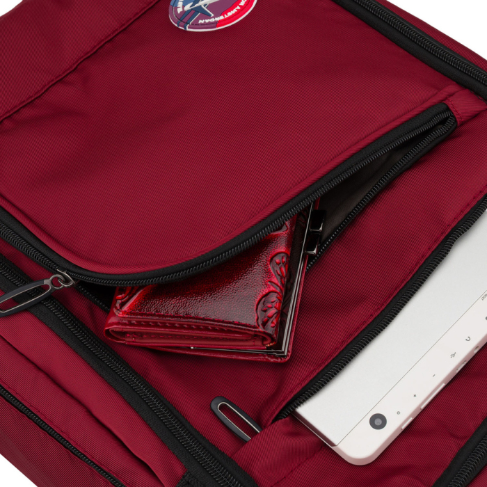 Rucsac de cabină din poliester bordo cu închidere cu fermoar - Peterson Weekender [10]