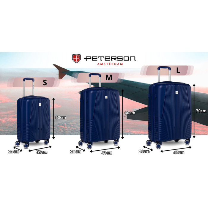 Set de valize de călătorie din plastic ABS bleumarin - Peterson PTR-PTN PP-09-SET3-1594 [2]
