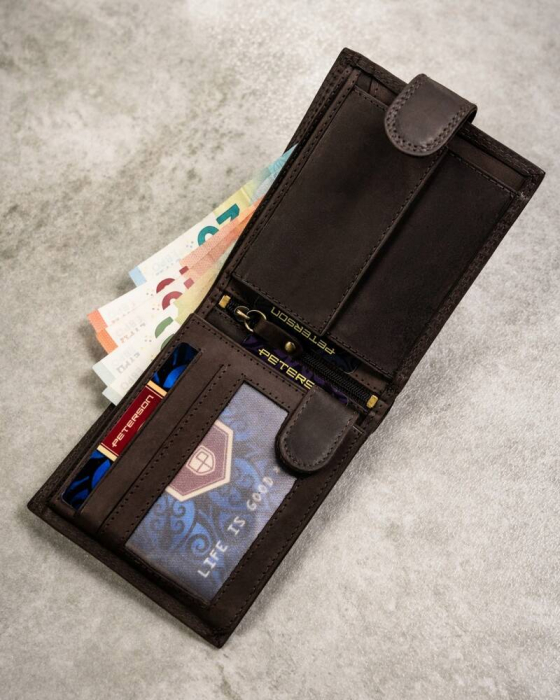 Set cadou portofel barbati din piele naturala si breloc Peterson PTR-PTN SET-M-N994L-CHM [7]