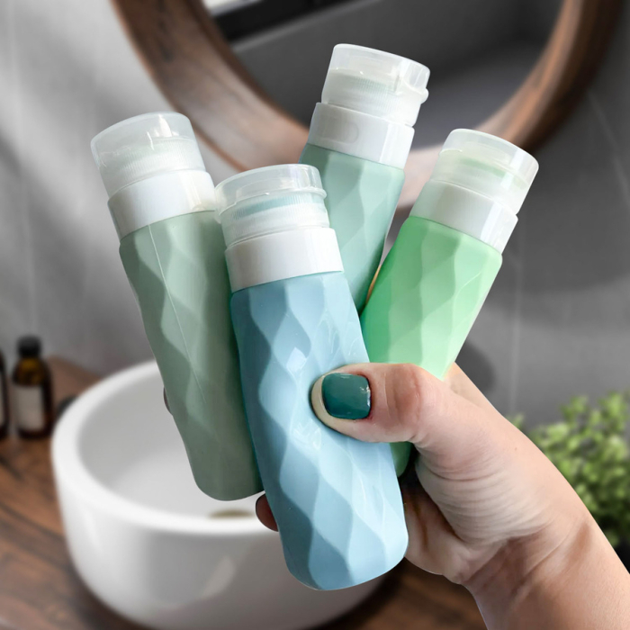 Bidon de călătorie din silicon în nuanțe de verde - Peterson PTR-SBP-90-SET4-0450 GRE [7]