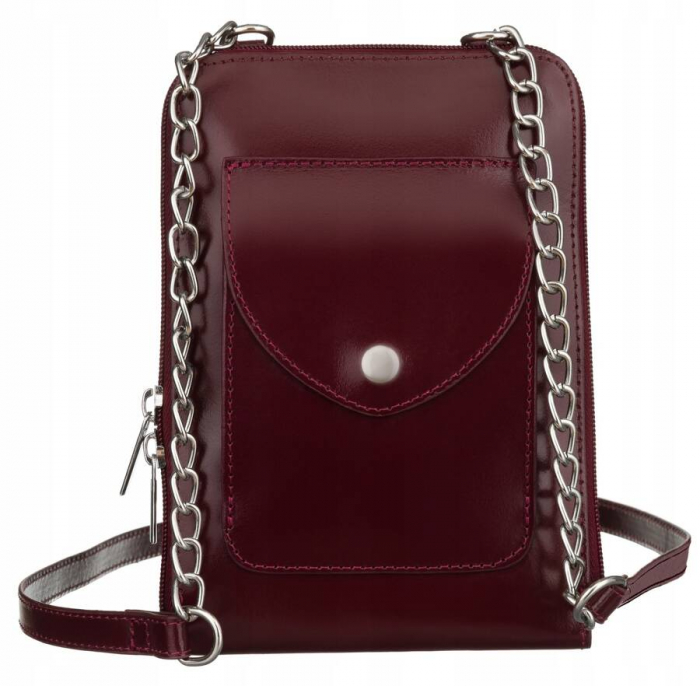 Mini geanta de dama din piele naturala PTR-4822-SB-4691 CHERRY [2]