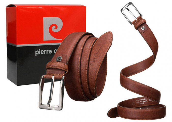 Curea barbati din piele naturala Pierre Cardin PTR-9025 COGNAC [2]