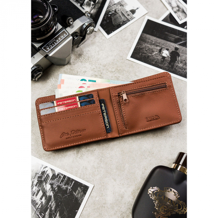 Portofel din piele pentru barbati Peterson PTR-PTN EH-03Z D.BROWN [6]