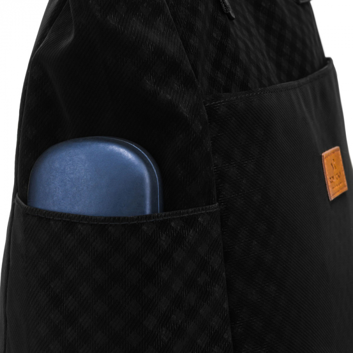 Geantă de damă neagră, din poliester, acoperită cu un model geometric - Rovicky PTR-R-TZ-01-2363 BLACK W [7]