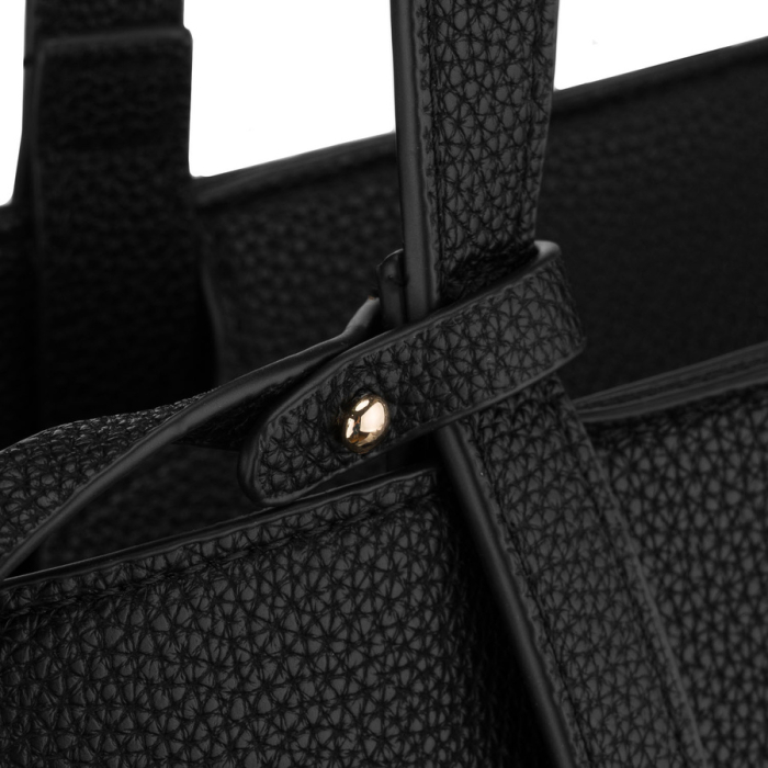 Geantă de damă neagră tip shopper din piele ecologică cu husă practică inclusă - Peterson PTR-PTN TOR-ALE-26 BLACK [6]