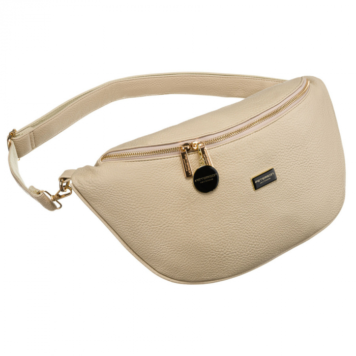 Borsetă de damă spațioasă, mare, bej, din piele ecologică, tip geantă de umăr sau crossbody, Peterson PTR-PTN SSY-3-F19 D.BEIG [1]