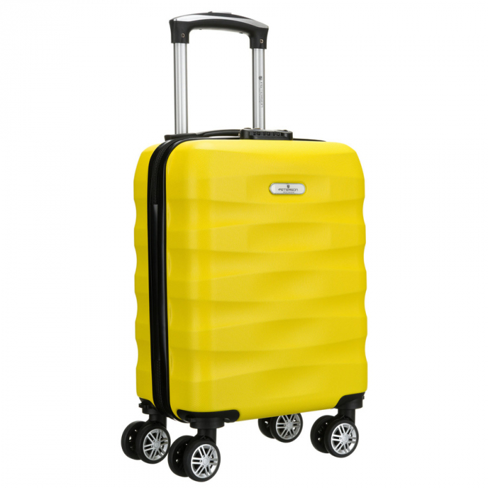 Valiză mică de cabină galbenă cu roți detașabile - Peterson PTR-PTN 5806-W-XS-4428 Y [1]