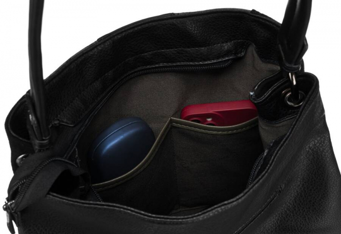 Geanta de dama din piele ecologica cu model de sarpe - David Jones PTR-6885-4 BL [5]