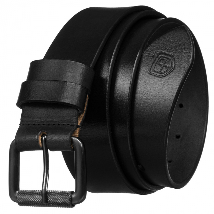 Curea bărbătească din piele neagră cu cataramă tradițională - Peterson PTR-PTN LTP-BUF-85 BLACK [1]
