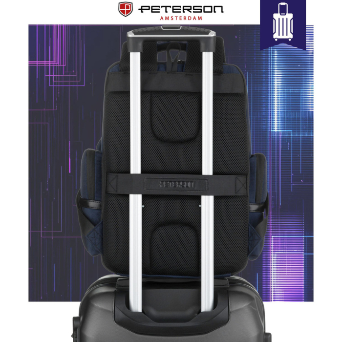 Rucsac de călătorie bleumarin cu buzunar pentru laptop de până la 14 inci - Peterson PTR-PTN HY243-7079 NAVY [10]