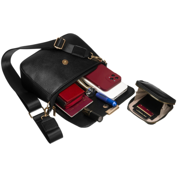 Geantă de umăr neagră pentru femei din piele ecologică cu husă inclusă - Peterson PTN TOR-ALE-22-5128 [8]