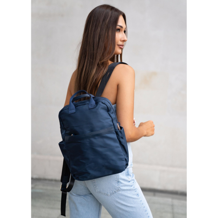 Rucsac de damă bleumarin din nylon cu bretele reglabile și închidere cu fermoar - Peterson PTR-PTN JN-08-9997 NAVY [6]