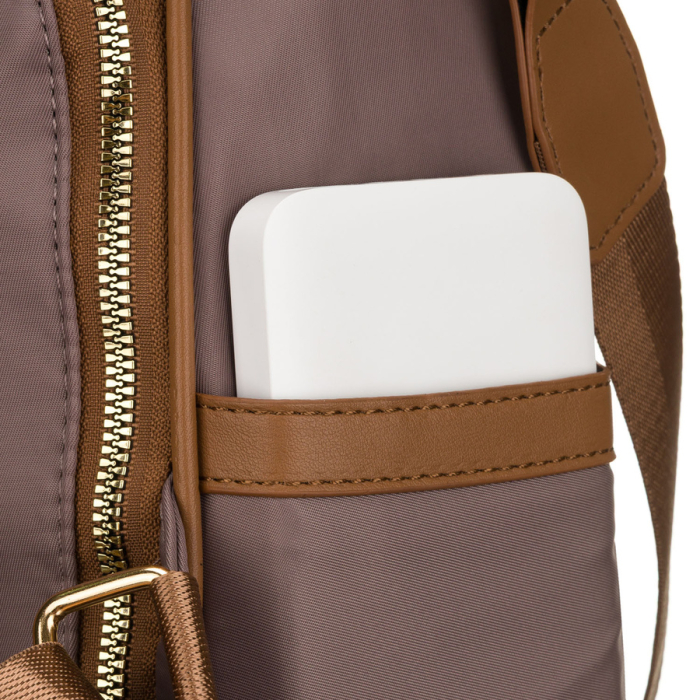 Rucsac urban pentru femei, confecționat din nailon și piele ecologică, de culoare bej PTR-PTN JN-12-0214 BEIGE [14]