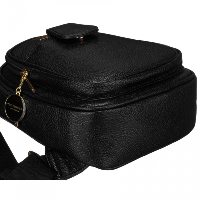 Geantă crossbody neagră pentru femei, rucsac, pe un singur umăr, piele ecologică, Peterson PTR-PTN SSY-1-F19 BLACK [9]