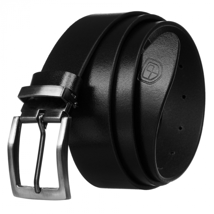 Curea bărbătească lată din piele neagră cu cataramă clasică - Peterson PTR-PTN LTP-TEX-85 BL [1]