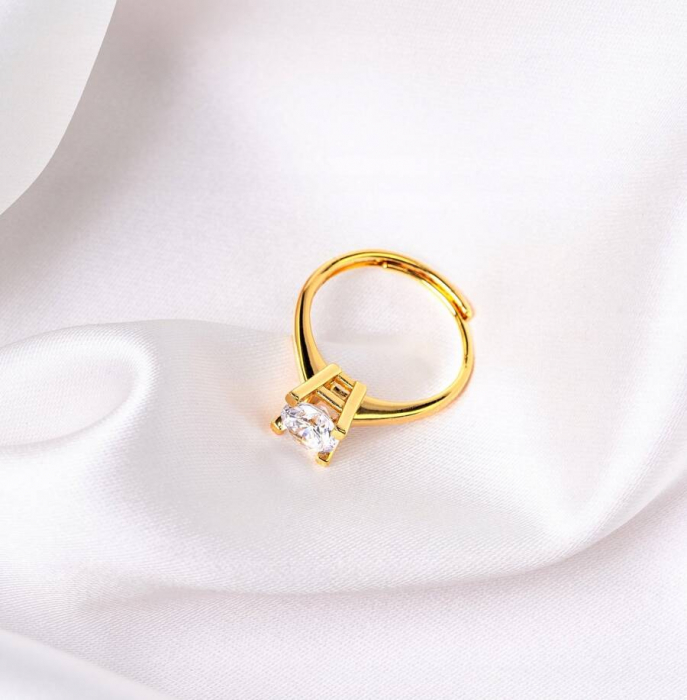 Inel placat cu aur si piatra zirconiu cubic - Peterson PTR-RIN-001-5697 GOLD [3]