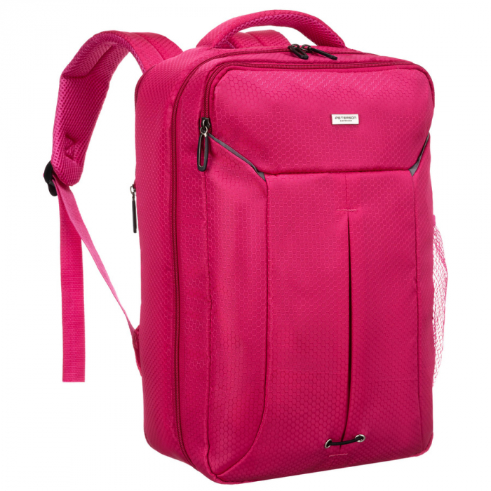 Rucsac de călătorie roz din poliester cu , curea pentru valiză - Peterson PTR-PTN BOCIAN-6439 PINK [1]