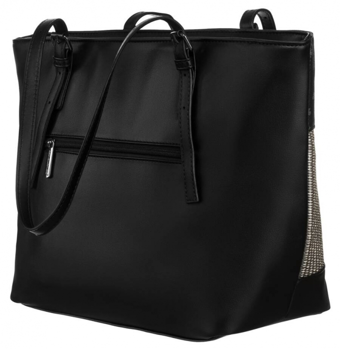 Geantă shopper mare de damă cu mânere reglabile - David Jones PTR-6875-4 BL [3]
