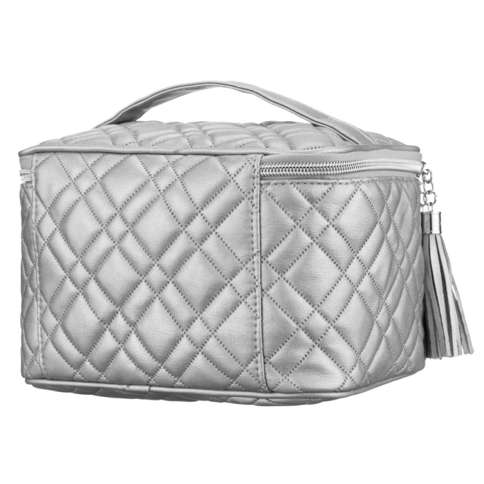 Geantă cosmetică matlasată din material sintetic, de culoare argintie, cu închidere cu fermoar - Peterson PTR-PTN KOS-DA-11-3217 S [3]