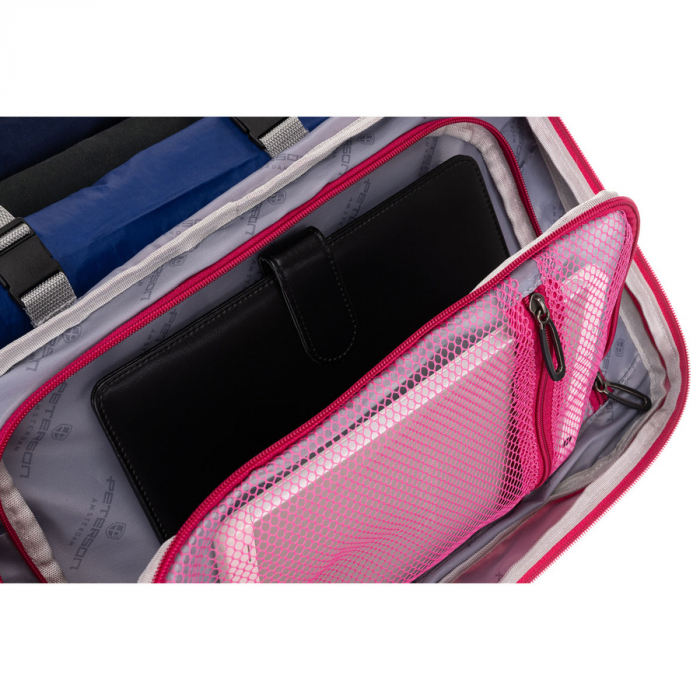 Rucsac de călătorie roz din poliester cu , curea pentru valiză - Peterson PTR-PTN BOCIAN-6439 PINK [10]