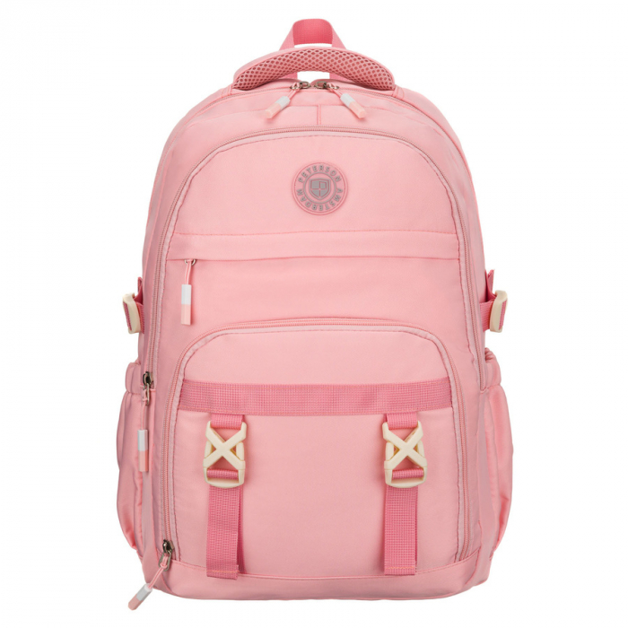 Rucsac școlar elegant din poliester roz cu bretele reglabile - Peterson PTR-PTN 8594-1396 PINK [2]