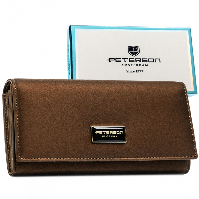 Portofel din piele pentru femei Peterson PTR-PTN PS122-HNL BROWN [1]