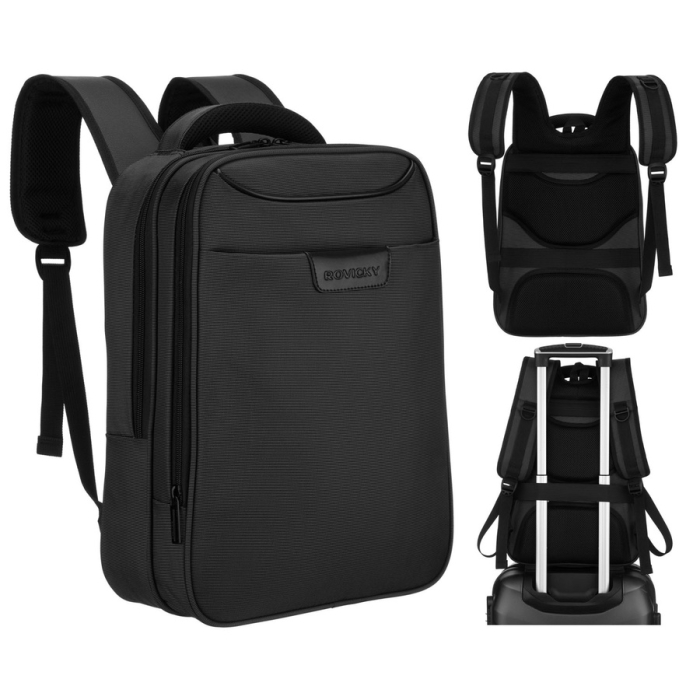 Rucsac negru de călătorie cu compartiment pentru laptop - Rovicky PTR-R-PTY-06-2102 BLACK [1]
