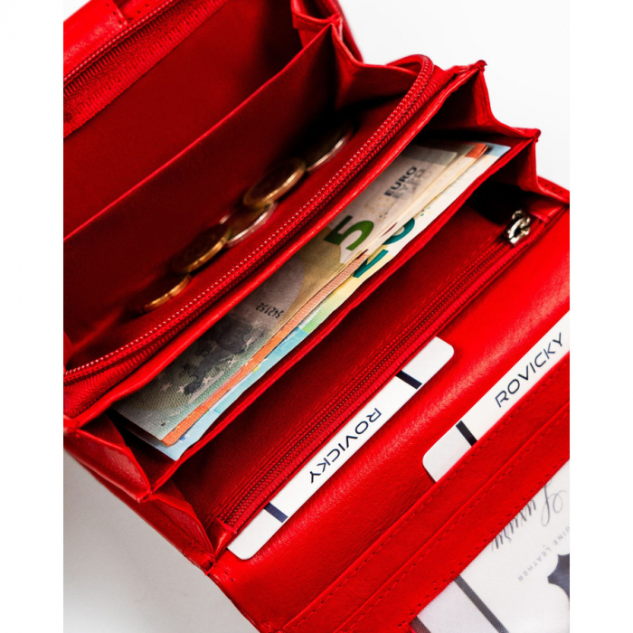 Portofel dama din piele naturala Rovicky PTR-R-D1512-NCD-BL RED [12]