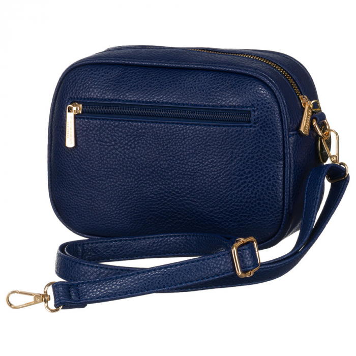 Geantă de damă bleumarin urbană și la modă, cu două curele și breloc, confecționată din piele ecologică de la Peterson PTR-PTN STY-2-F19 NAVY [3]
