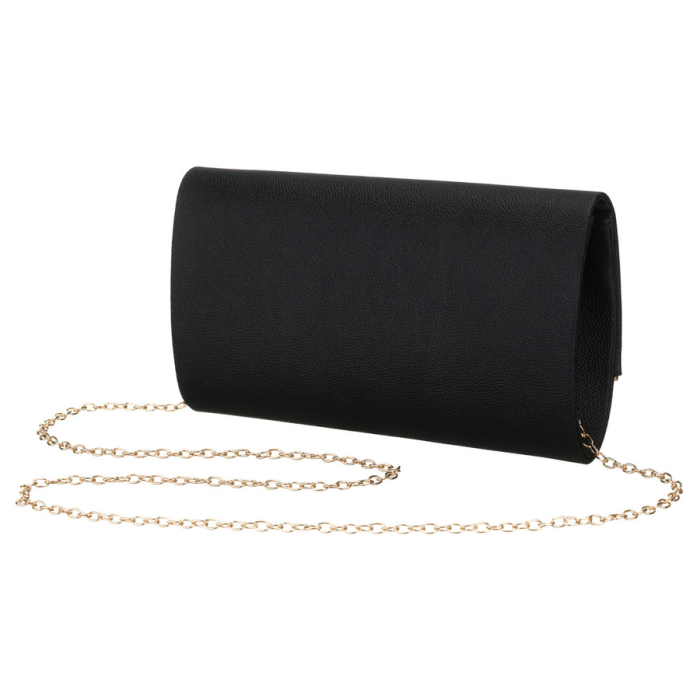 Geantă tip clutch neagră de damă din piele ecologică, cu închidere cu clemă magnetică - Rovicky PTR-R-XS028-1-0580 BLACK [3]