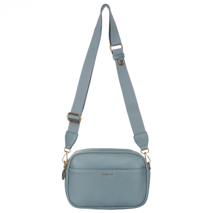 Geantă de damă albastră crossbody cu curea de umăr îngustă și lată, piele ecologică, Peterson PTR-PTN STY-2-F19 BLUE [8]