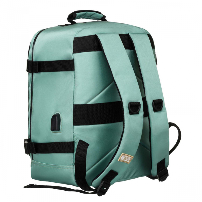 Rucsac de voiaj turcoaz cu două compartimente, cu mâner pentru valiză și port USB - Peterson PTR-PTN APP-6677 TURQUOI [6]