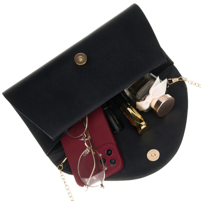 Geantă tip clutch de damă din piele ecologică de culoare neagră - Rovicky PTR-R-XS029-1-0696 BLACK [7]