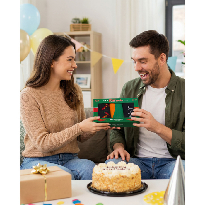 Set de șosete bărbătești în mărimile 38-44 cu model cu chili - Peterson PTR-PTN SML-S3W-CH-38-44 [18]