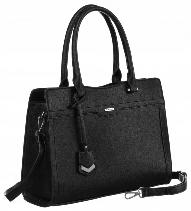 Geanta shopper de dama eleganta, incapatoare, din piele ecologica - Rovicky R-072-02-0317 BL [1]