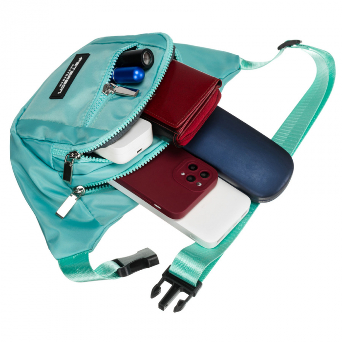 Geantă sport din poliester mentă, cu fermoar tip borseta - Peterson PTR-PTN POM-S01-3797 TUR [5]