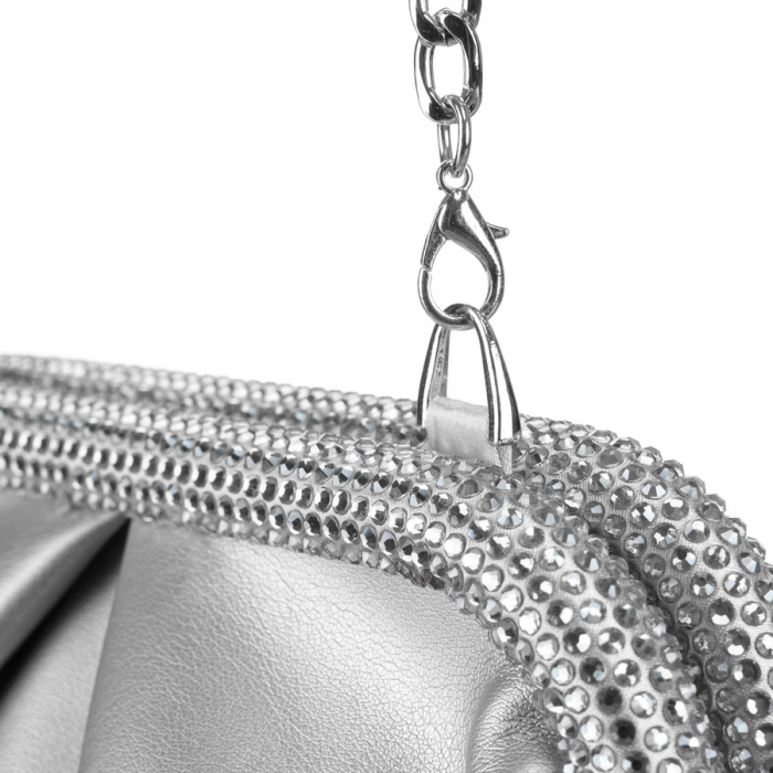 Geantă de damă elegantă, argintie, din piele ecologică - Rovicky R-XS020-4184 SILVER [7]