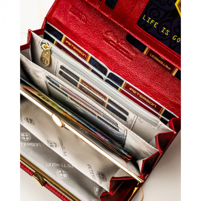 Portofel din piele pentru femei Peterson PTR-PTN PS122-HNL RED [7]