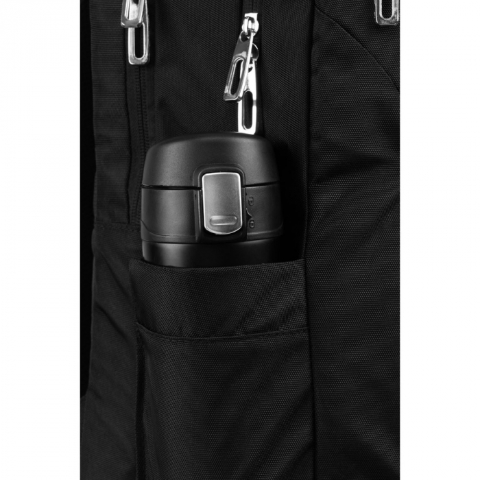 Rucsac urban, încăpător, din nailon negru, cu compartiment pentru laptop - Peterson PTR-PTN 24400-6904 BLACK [16]