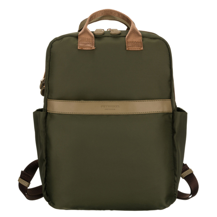 Rucsac de damă verde din nailon cu închidere cu fermoar - Peterson PTR-PTN JN-08-0023 GREEN [4]