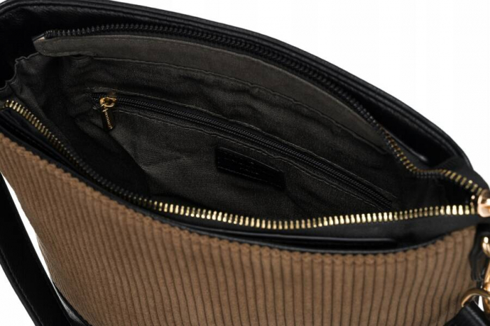 Geanta de dama din piele ecologica cu bareta detasabila - David Jones PTR-6877-2 KHAKI [5]