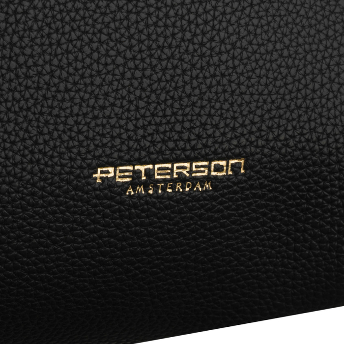 Geantă de damă neagră tip shopper din piele ecologică cu husă practică inclusă - Peterson PTR-PTN TOR-ALE-26 BLACK [5]